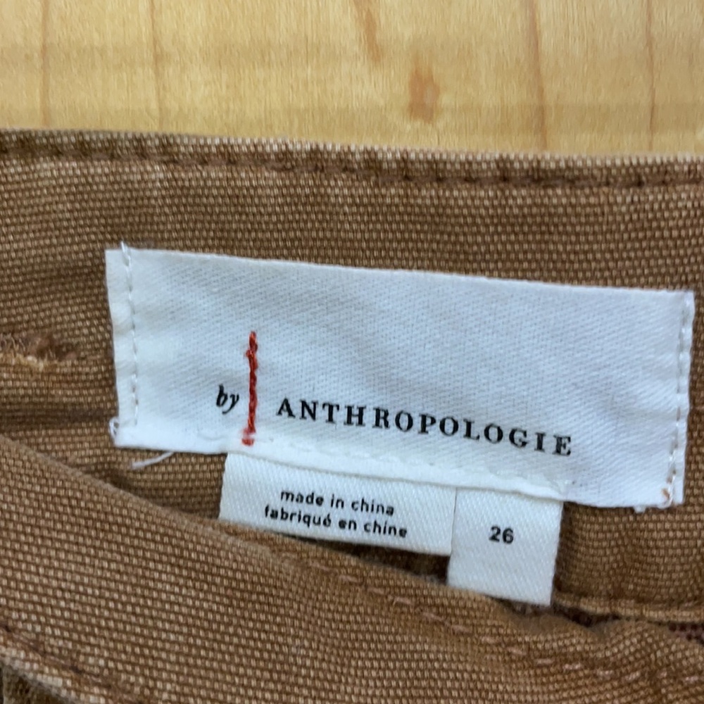 Anthropologie Tan Embroidered Cropped Pants - Picture 9 of 13